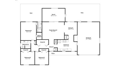3 bedroom floor plan 2D