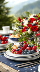 Celebrate united states independence day with a stunning red white and blue table setting