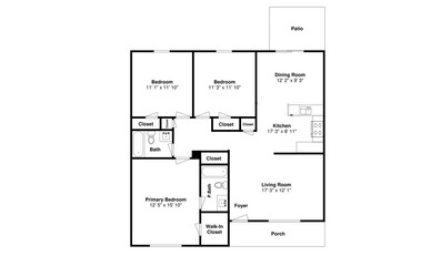 3 bedroom floor plan 2D