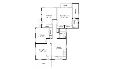 3 bedroom floor plan 2D