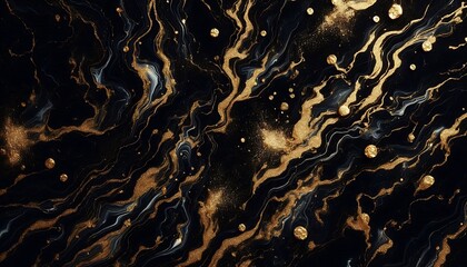 Fototapeta premium Textured Black Marble luxury with Gold Flecks