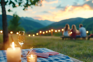 Celebrate united states independence day with a sunset picnic and sparklers