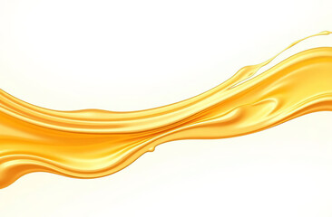 Pouring oil, yellow liquid splash, design element.