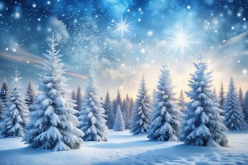 Fototapeta premium winter landscape with snow, interior christmas. magic glowing tree.