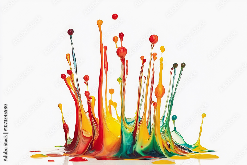 Fototapete colorful paint splashes create dynamic art in studio setting