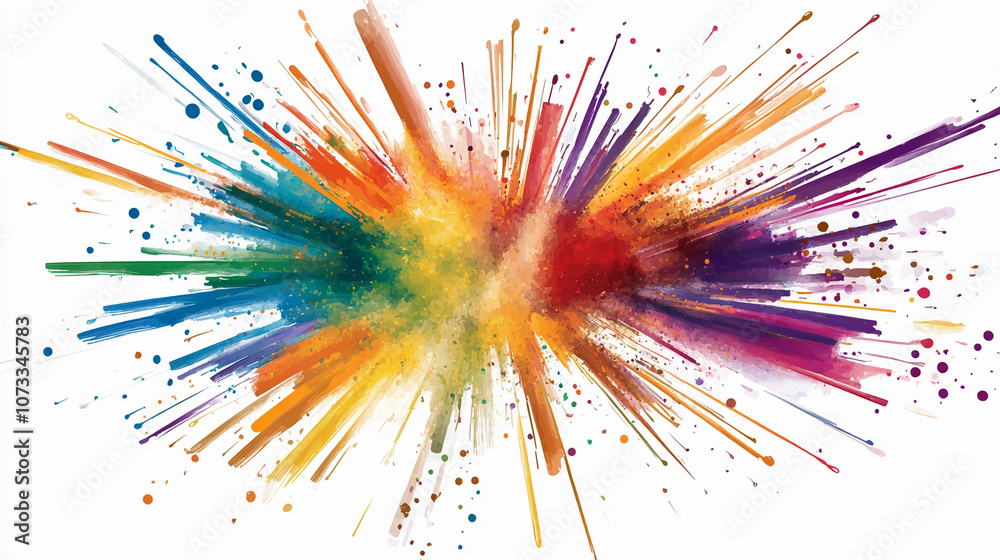 Poster vibrant explosion of color in abstract artistic design