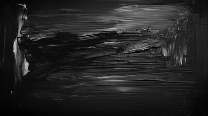 black background with rough, textured strokes of gray paint