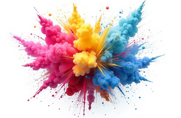 Holi colors, splash. Hindu festival that marks the arrival of spring and is celebrated with a splash of colors.