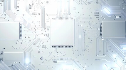 Obraz premium Abstract tech-themed background with microchip textures and connecting circuits, ideal for software presentations, web design, or promotional materials