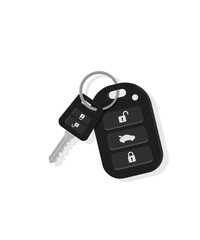 Car Key and of the alarm system. Vector illustration in flat style
