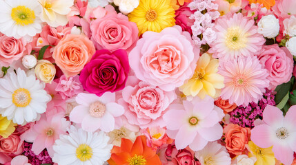 blossom flowers blooming floral festive bouquet wall fashion pink purple white background. 3D fashion pastel beautiful card wallpaper