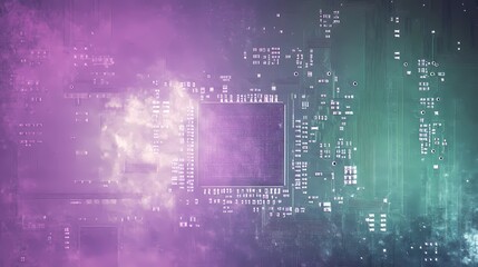 Obraz premium Seamless microchip texture, showcasing electronic circuit designs with intricate details, providing a modern tech-inspired backdrop for various digital projects