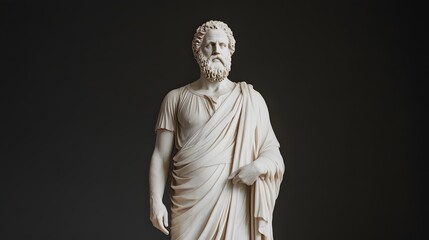 Statue of an ancient philosopher with a beard &ndash; Representing wisdom, intellectual heritage, and the timeless influence of classical thought