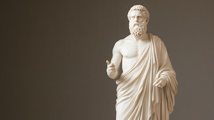 Statue of an ancient philosopher with a beard – Representing wisdom, intellectual heritage, and the timeless influence of classical thought