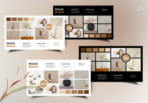 Creative Moodboard Template With Dark & Light Accents