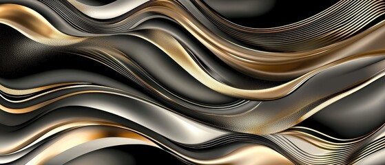 Abstract gold and black marble swirl pattern, fluid and dynamic texture, luxurious and artistic design concept