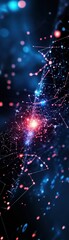 Obraz premium A vibrant cosmic scene featuring interconnected particles and glowing patterns, evoking a sense of depth and vastness in the universe.