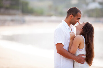 Couple in love at the beach