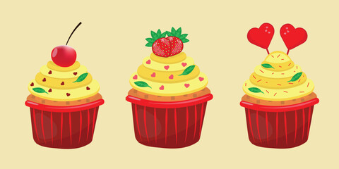 Delicious cupcake. Dessert vector illustration design