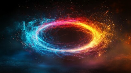 Futuristic glowing digital circle representing technology and data
