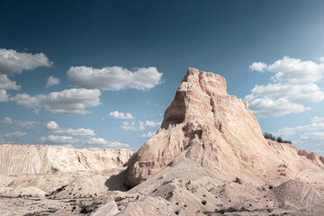 Fototapeta premium View of canyon hill on background of blue sky.
