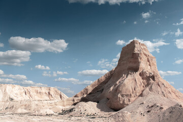 Fototapeta premium View of canyon hill on background of blue sky.