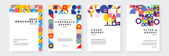 Modern Geometric Business Report and Brochure Templates