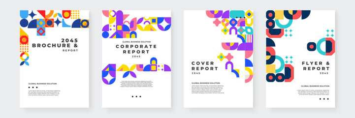 Colorful Geometric Brochure and Report Designs for 2045