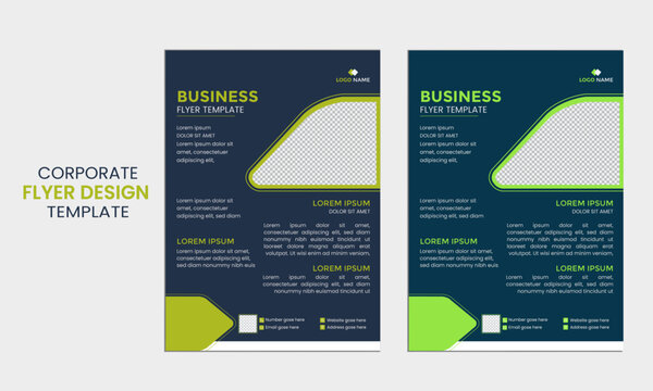 creative professional business brochure design , a bundle of 2 templates of different colors a flyer template.it company flyer and editable vector flyer design template layout