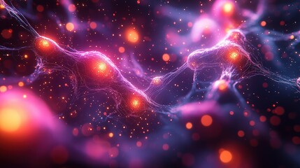 Fototapeta premium Vibrant Currents Dynamic Neural Flow