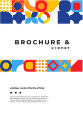 Modern Business Brochure Design With Geometric Patterns
