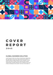 Vibrant Geometric Flyer Design for Global Business Reports