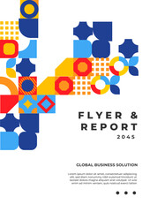 Colorful Geometric Design for Corporate Business Report Cover