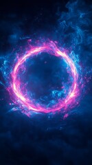 Obraz premium Futuristic glowing digital circle representing technology and data