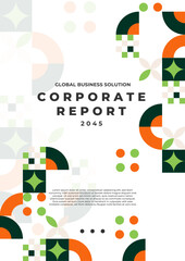 Obraz premium Modern Corporate Report Cover Design with Abstract Shapes