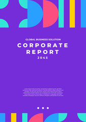 Vibrant Modern Business Flyer Design with Geometric Patterns. Ideal for global business reports, catalogues, or corporate presentations. Highlights creativity, innovation, and contemporary style