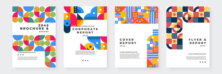 Colorful Geometric Brochure and Report Covers for Business Use