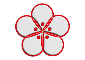 梅の花のアイコン素材 シンプルでおしゃれな白い梅の花びらのイラスト