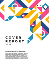 Modern Business Report Cover with Geometric Abstract Design
