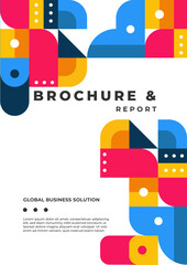 Fototapeta premium Modern Business Report Cover with Abstract Geometric Design
