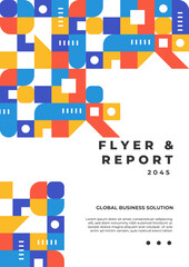 Modern Business Brochure Design With Geometric Patterns