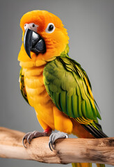 Fototapeta premium A white parrot stands next to a package.