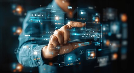 Businessman Using Mobile Phone for Online Video, Webinar, Education, Marketing, Social Media, Live Stream, Tutorial, Workshop, Training, Film, Entertainment, Shopping, Commerce, Technology