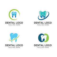 Modern Dental Logo Set with Professional Tooth Designs