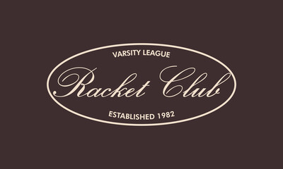 Vector artwork in varsity vintage style for apparel manufacturing