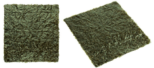 Fototapeta premium Nori leaf isolated on white background, full depth of field