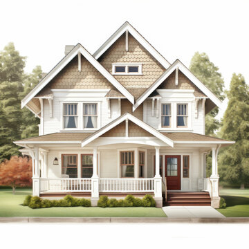 Beautiful victorian-style house illustration