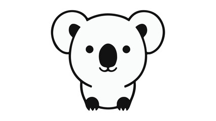 simple cute koala outline vector illustration