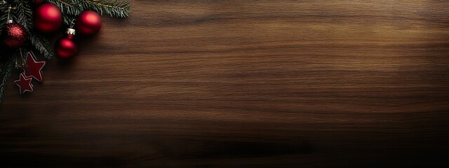  Christmas Stars and Ornaments Hanging on Rustic Wooden Background