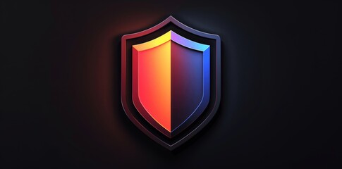 shield logo modern security emblem abstract vector icon minimalist protection symbol safe keep guard simple design blue purple gradient